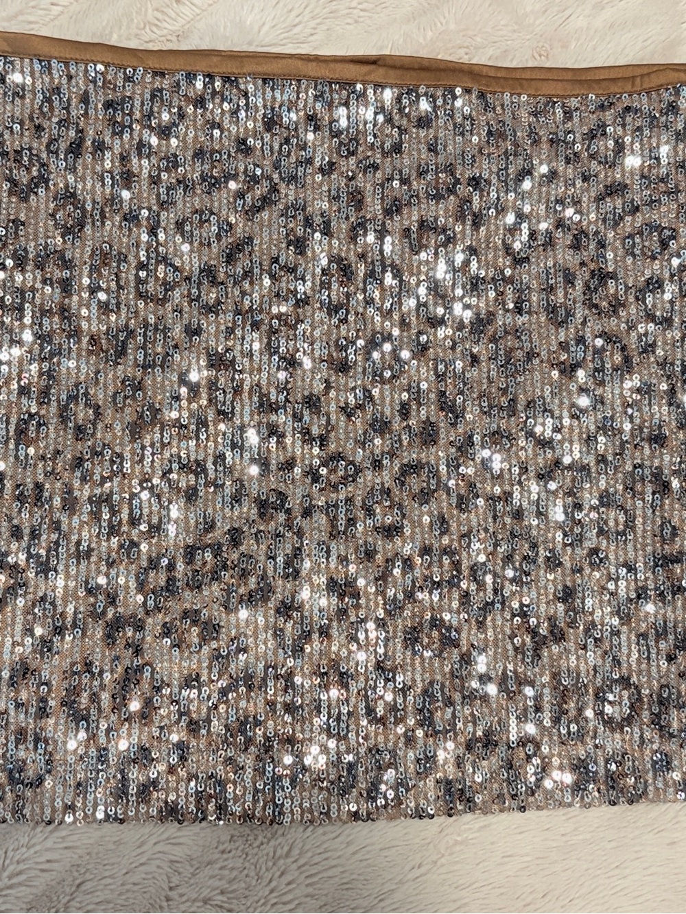 Zara Metallic Sequin Skirt in Champagne and Tan